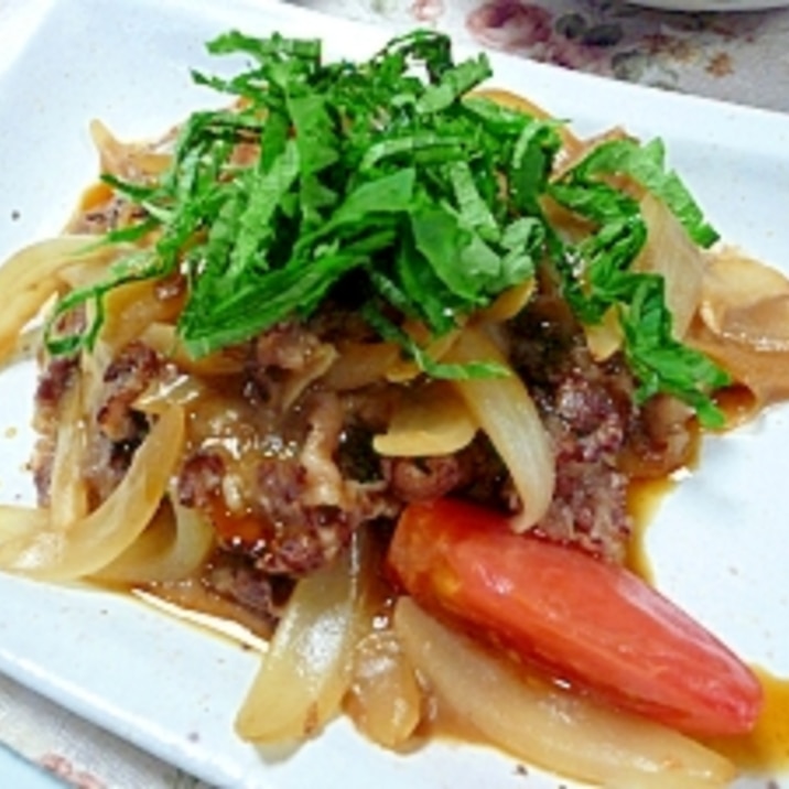 牛肉トマト炒め:しそ風味